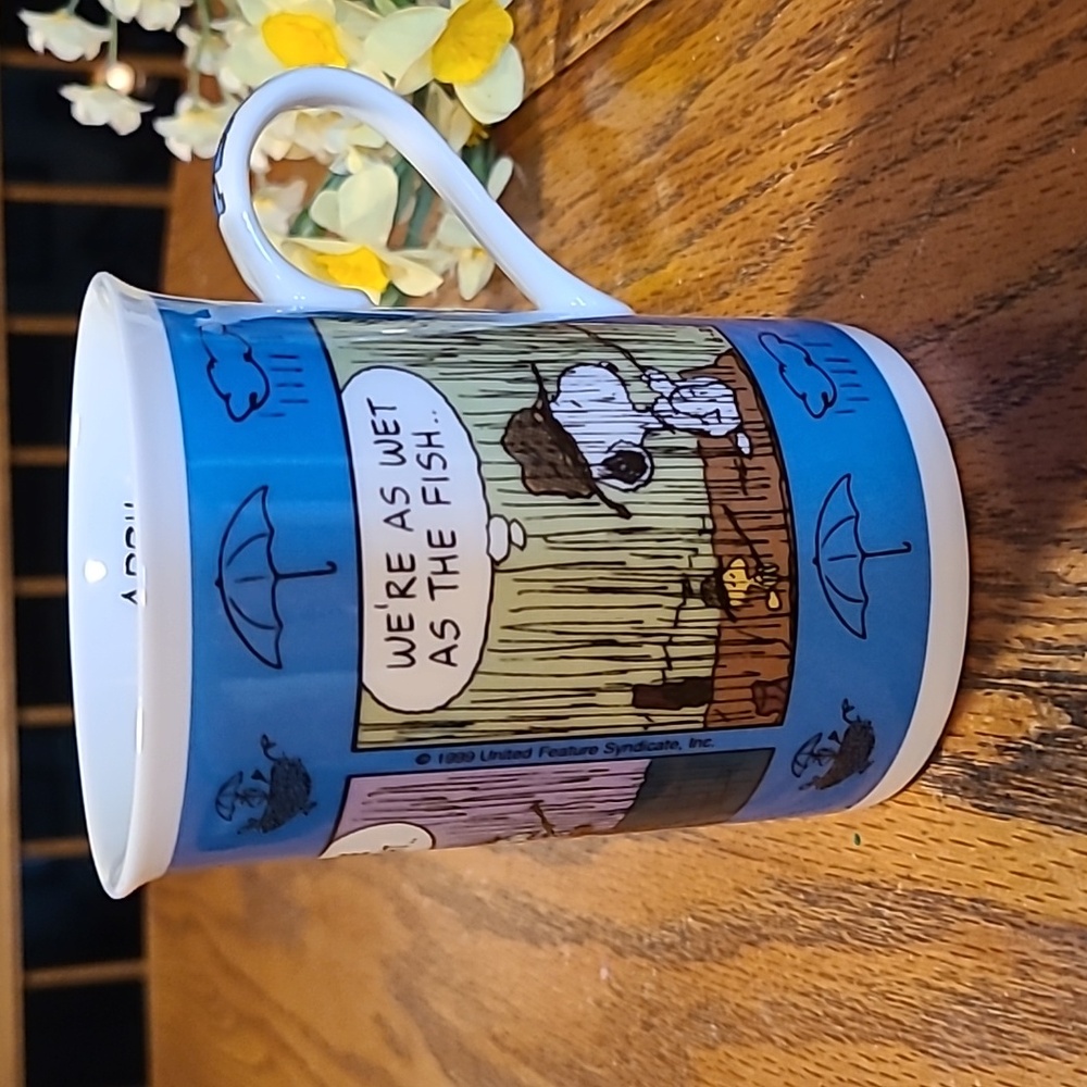 Danbury Mint Peanuts Porcelain Calendar Mug - April